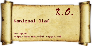 Kanizsai Olaf névjegykártya